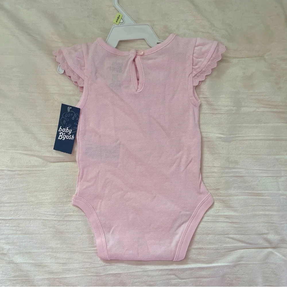 OshKosh B'gosh Pink Baby Bodysuit short sleeve lace size 3 months